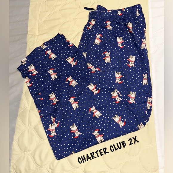 Charter Club Other - Chapter Club Winter Christmas Holiday Puppy Cotton Pj Bottoms NWT 2X